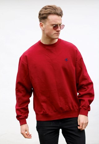 CHAMPION USA MINIMALIST LUST RED SWEATSHIRT