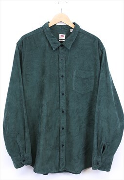 Vintage Levi's Corduroy Shirt Green Long Sleeve Cord 90s