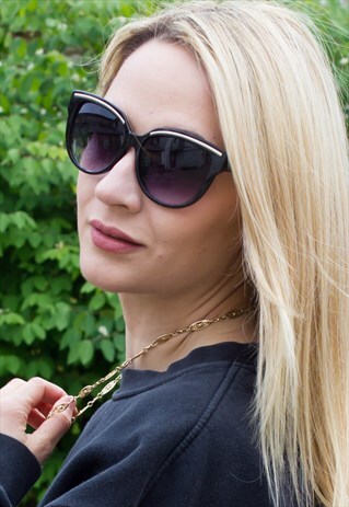NEW CAT EYE SILVERTIPPED FESTIVAL SUNGLASSES