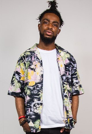 90'S VINTAGE HAWAIIAN PRINT SHORT SLEEVE SHIRT