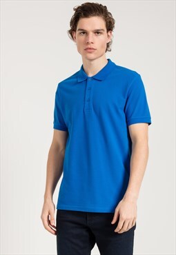 Polo Collared T-shirt in Blue