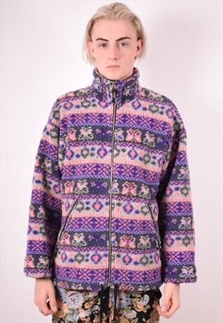 ASICS MENS VINTAGE FLEECE JACKET MEDIUM MULTI 90S