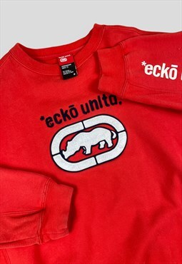 Ecko Unltd Vintage Y2K Red sweatshirt Embroidered logo