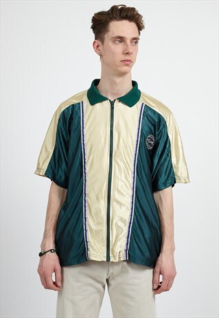 VINTAGE GREEN GOLDEN NIKE SHORT SLEEVE BASEBALL TOP