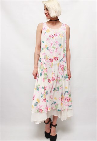 VINTAGE 90'S BEAUTIFUL AMAZING HIPPIE FLOWER DRESS