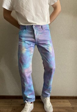 DIESEL DARRON Regular Slim - Tapered Jeans Tie dye effect