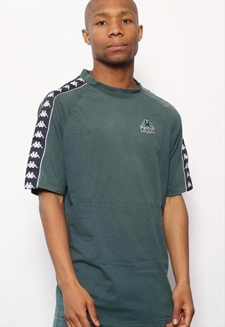 VINTAGE KAPPA TAPE LOGO T-SHIRT GREEN