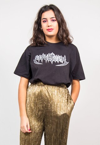 BLACK GRUNGE ROCK BAND OVERSIZE T-SHIRT