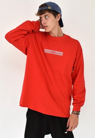 G&G UNISEX RED LINO BOX L/S TEE