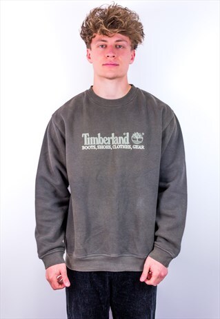 VINTAGE TIMBERLAND EMBROIDERY SWEATSHIRT IN BROWN