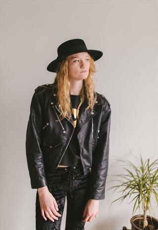 BLACK LEATHER BIKER JACKET