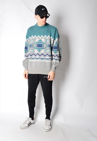 VINTAGE 90S AZTEC WOOL BLEND JUMPER