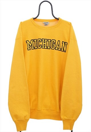Vintage Michigan Wolverines NCAA Yellow Sweatshirt Womens