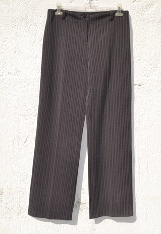 Deadstock 90s dark burgundy jacquard striped wide leg pants