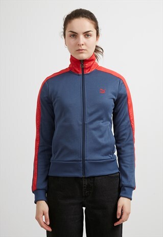 VINTAGE NAVY RED PUMA TRACK ZIP JACKET