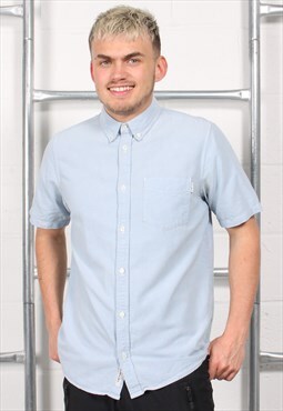 Vintage Carhartt Shirt in Blue Short Sleeve Summer Large