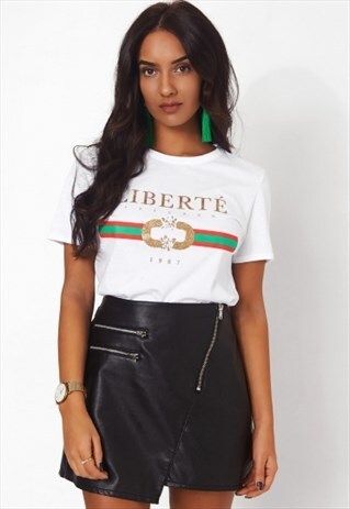 LIBERTE WHITE SLOGAN TEE