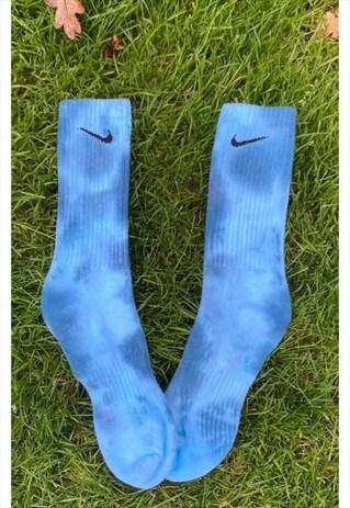 AQUA INDIGO BLUE TIE DYE NIKE SOCKS