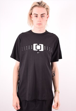 NIKE MENS VINTAGE T-SHIRT TOP MEDIUM BLACK 90S