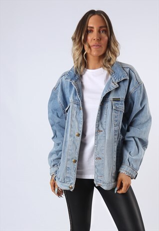 DENIM JACKET OVERSIZED FITTED VINTAGE UK 20 (C5X)