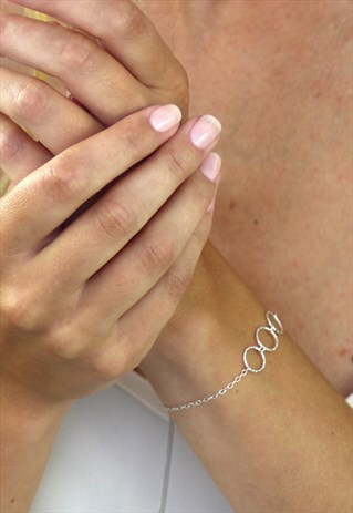 CIRCLE LINKED ADJUSTABLE BRACELET STERLING SILVER