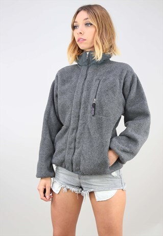 VINTAGE GREY PATAGONIA ZIP UP FLEECE