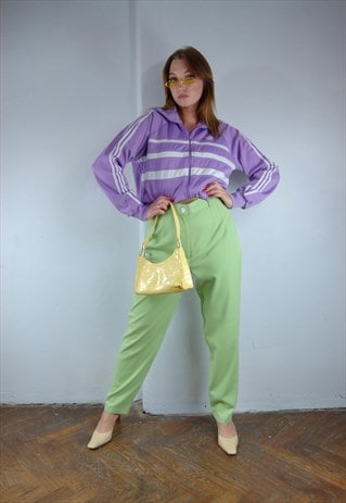VINTAGE 80'S HIPPIE CASUAL BRIGHT SUMMER STRAIGHT TROUSERS