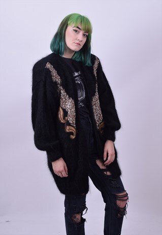 VINTAGE 90'S OVERSIZED MOHAIR GRANNY CARDIGAN SIZE LARGE