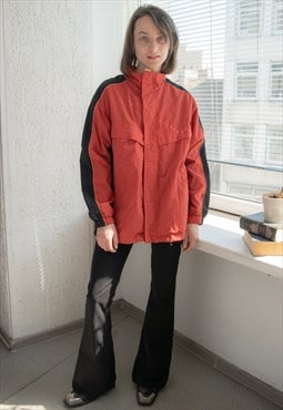 Vintage 80's Red Colour Block Windbreaker Jacket