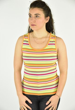 VINTAGE 90'S LAUREN RALPH LAUREN STRIPED TANK TOP SIZE MED