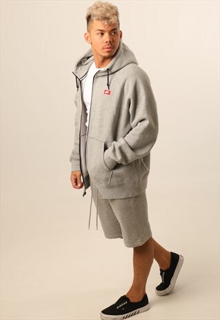VINTAGE NIKE EMBROIDERED LOGO ZIPPED HOODIE