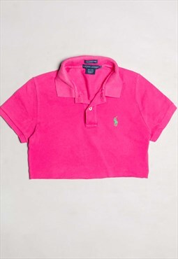 Y2k Authentic Ralph Lauren Cropped Pink Short Sleeve Polo