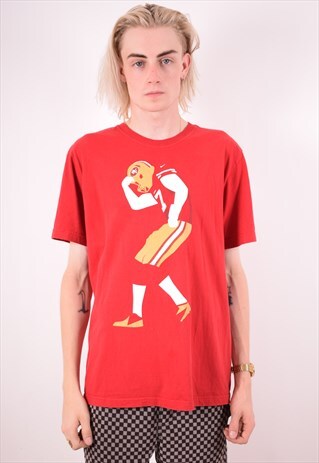 NIKE MENS VINTAGE SF T-SHIRT TOP LARGE RED 90S