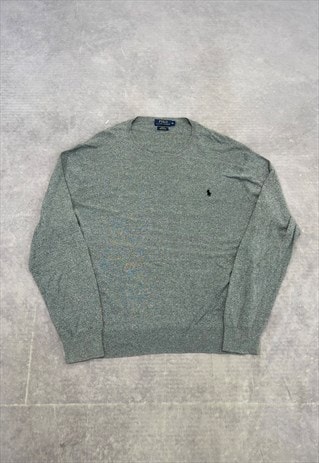 POLO RALPH LAUREN KNITTED JUMPER EMBROIDERED LOGO SWEATER