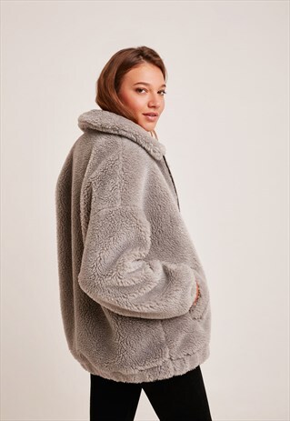 TEDDY BEAR BOMBER - GREY