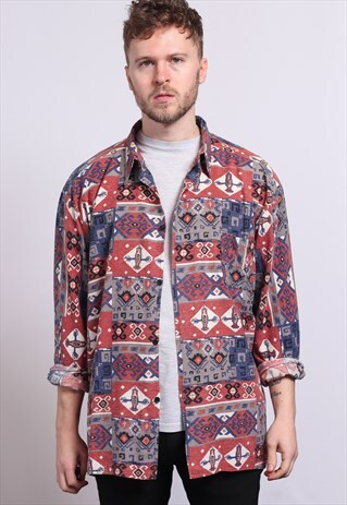 VINTAGE AZTEC PATTERNED SHIRT