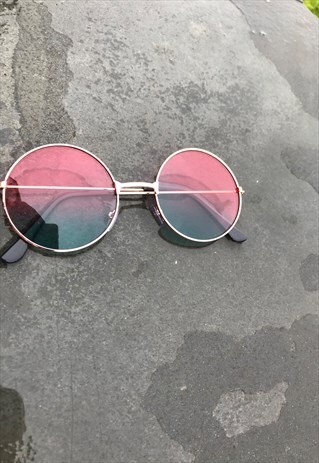 OMBRE GOLD FRAME JOHN LENNON ROUND SUNGLASSES