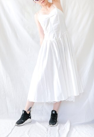 VINTAGE 90S WHITE COTTON LACE DRESS