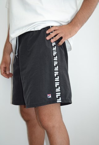 VINTAGE 90'S FILA BLACK SPORTS SHORTS