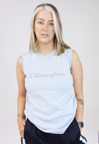 VINTAGE CHAMPION BLUE VEST SHIRT