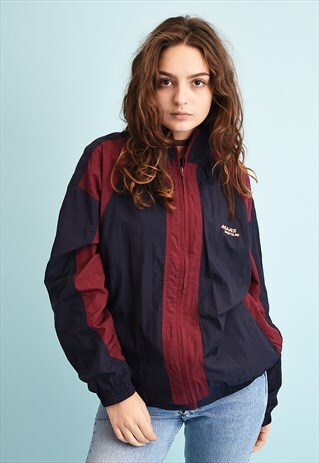 90'S RETRO ATHLEISURE OVERSIZED THIN BOMBER SHELL JACKET