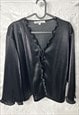 90S BLACK FRILL GOTHIC BLOUSE - XL