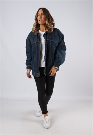 DENIM JACKET SHERPA LINED OVERSIZED FITTED UK 16 (BJCA)