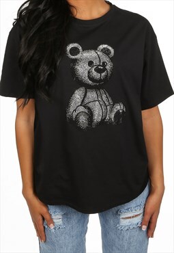Teddy Embellished T-shirt In Black