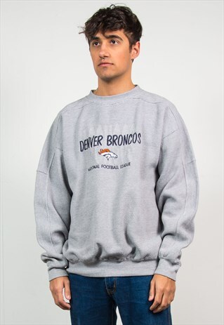 VINTAGE 90S SWEATSHIRT DENVER BRONCOS NFL AMERICAN FOOTBALL