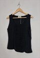 VINTAGE 90'S BLACK SQUARE NECK SHIMMER TOP