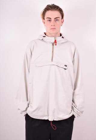 DIADORA MENS VINTAGE HOODIE JUMPER XL BEIGE 90S