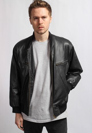 VINTAGE LEATHER BOMBER JACKET