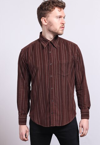 VINTAGE CORDUROY CORD STRIPED SHIRT