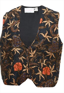 Vintage Floral Pattern Waistcoat - M